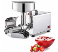 Presse à jus électrique commerciale en acier inoxydable, pour sauces et jus de fruits.