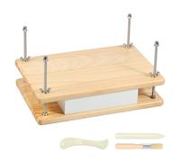 Presse à livres en bambou - 29,5 × 19,5 × 3 cm - Presse à fleurs - Portable - Avec instructions de perçage - Outil de reliure pour livre - Bricolage - Impression uniforme - Fabriquée à la main