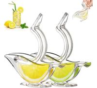 Presse à Main Citron Individuel Design Deluxe, Presse-Agrumes Manuel en Acrylique Vaisselle de Service Transparente(2PCS Blanc)