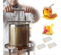 Presse a Miel 3.5 Gallons Extracteur Manuel en Acier Inoxydable | Machine Extracteur de Miel Manuel avec Maille pour Maison Vin Jus de Fruit Apiculteur Outil Pro