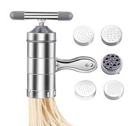 Presse à Nouilles Manuelle, Machine à Nouilles en Acier Inoxydable 5 en 1, Machine à Fabriquer Des Pâtes et Des Nouilles, Portable, à Commande Manuelle, pour la Cuisine (Gray)