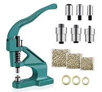 Presse a Oeillets, Machine à œillets à pression manuelle Pince a Rivet avec Ensemble de 3 matrices et 900 œillets de 6/10/12 mm pour cuir ceinture chaussures Pince à œillets