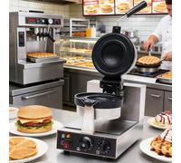 Presse à Panini et Gaufrier à Hamburger Électrique Commercial, 1.3 kW, Température 50-300°C, Idéal pour Démarrage d'Activité (Café, Kiosque)