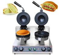 Presse À Panini Gelato, Presse À Panini Électrique Antiadhésive, Gaufrier À Hamburger Avec Rappel Programmé, Température Réglable De 50 À 300 ℃ Poêle Antiadhésive, 220V 1200W(Double Head)