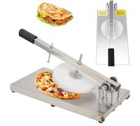 Presse à Pâte à Pizza Manuelle - 12-24 cm Machine à Pâte en Acier Inoxydable avec Épaisseur Réglable, Plaque Antiadhésive, Formeuse à Pizza pour Gâteaux et Pâtes à Tarte 18cm