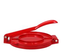 Presse à Pâte à Tortillas Ronde en Alliage D'aluminium Rouge | Usage Maison Cuisine Pro, Surface Antiadhésive, Prise en Main Facile, pour Pâte Chapati et Bœuf