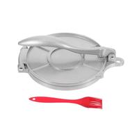 Presse à Pâte Manuelle en Alliage D'aluminium, pour Raviolis et Empanadas | Outil Polyvalent à Précision, Nettoyage Facile, Usage Manuel, Argenté, avec Pinceau en Silicone