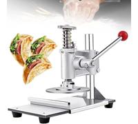 Presse à pâte manuelle professionnelle en acier inoxydable, Laminoir à pâte à pizza, Épaisseur réglable, Diamètres sélectionnables (12, 14 ou 16 cm), Idéal pour tortillas, pizzerias,12cm