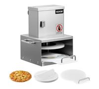 VEVOR Presse à pâtes électrique, plaque 15 cm, presse à pizza en acier inoxydable, formeuse à pizza commerciale à épaisseur réglable, avec 100 feuilles de papier sulfurisé, pour cafés, boulangeries