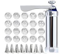 Presse à pâtisserie avec 20 pochoirs et 8 douilles et seringue à pâtisserie pour biscuits, gâteaux et churros, machine à pâtisserie pour la cuisson et la décoration de pâtisseries et tartes