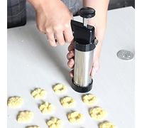 Presse à pâtisserie, presse à biscuits, seringue à pâtisserie, seringue à biscuits, en acier inoxydable, accessoires de pâtisserie, seringue à pâtisserie avec 8 pochoirs et 8 douilles pour gâteaux