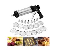 Presse à pâtisserie, seringue à pâtisserie en acier inoxydable, kit de décoration, machine à glaçage,13 pochoirs, 8 douilles