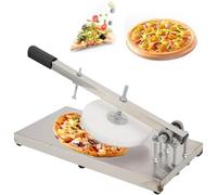 Presse à Pizza Manuelle, Rouleau à Pâtes en Acier Inoxydable, Épaisseur Réglable, 7 Disques Options, Idéal pour Pizzeria Restaurants et Snack Bars