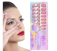 Presse à pointe française blanche sur les ongles, à coller sur les ongles à | Réutilisable Produits de beauté, fou