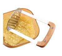 Presse à pommes de terre - Acier inoxydable 430 avec bois d'acacia 11 x 11 x 16 cm 191 g | Broyeur de légumes à la main | Outil de broyage de pommes de terre en bois pour cuisiner dans la cuisine