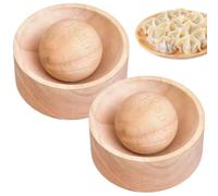Presse à raviolis, 2 pièces fabriquées à la main en bois avec boule roulante pour un pressage uniforme de la pâte |.Presse pâte pour emballages faits maison, raviolis, pâtes
