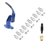 Presse à rivets et 5 ensembles de rivets à double capuchon - 5 mm, 6 mm, 7 mm, 9 mm, 12 mm - Outil de réglage et kit de perforation