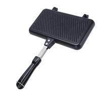 Presse à sandwich - Double face - sans couche - Barbecue pour panins, toasts, petit-déjeuner, gaufre, fromage fondu, outil de cuisine portable pour la maison, la cuisinière de camping