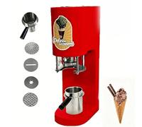 Presse à Spaghetti for crème glacée 80W, Machine à crème glacée for nouilles, comprend 4 moules interchangeables, for magasins de glaces et de desserts(Red)
