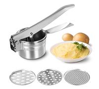 Presse à spaghetti,Presse-purée manuel,Purée de pommes de terre professionnelle en acier inoxydable avec 3 disques interchangeables,Presse-purée en acier inoxydable pour purée de pommes de terre