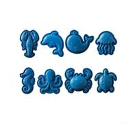 Presse À Tarte Main Marine 8 Formes Plastique 8x8cm pour facile À | Parfait pour fêtes plage anniversaires de sirènes Utilisation manuelle effort Plastique résistant et pour facile à