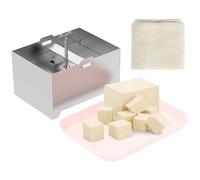 Presse à tofu en acier inoxydable 500 g/1000 g - Régulation de la pression avec 1 bol et 1 étamine - Pour fromage fait maison - Tofu Paneer - 1000 g