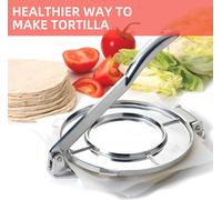 Presse à Tortilla 8 Inches Heavy Duty Flour Tortilla Press Alloy Pre-Seasoned Roti Maker with Handle for Corn / Dough / Pizza / Pie / Flour Tortilla