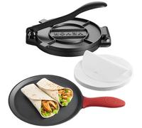 Presse à Tortillas en Fonte Résistant-VEVOR-Appareil à Chapati de 25 cm-Presse à Burrito avec Poignée-Tawa pour Tortilladoras