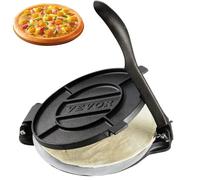 Presse à Tortillas - VEVOR - 250 x 200 x 120 mm,Taille de la pizza 20 cm, avec 100 Feuilles de Papiers Supplémentaires