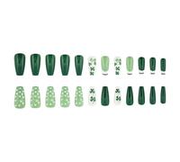 Presse À Trèfle Vert Unique Sur Les Ongles Conceptions De Thème Vacances Pour Ceux Qui Aiment Les Festivals Et L'art Détaillé Ongles Ballet Faciles À Porter