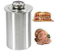 Presse à viande de charcuterie, presse à viande en acier inoxydable de 1, 5 L avec thermomètre, moule jambon pour préparer des déjeuners faits maison, des saucisses, du pain