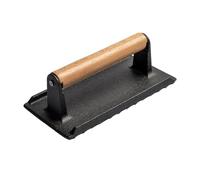 Presse à Viande lestée - Presse à Viande en Fonte Solide avec Manche en Bois | Accessoires de Barbecue pour Steak, Hamburgers, Bacon, saucisses et même friture