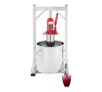 Presse à vin de fruits, 12 l, avec vérin hydraulique, seau de filtre intérieur de 6 l et pression 3T, en acier inoxydable 201/304 poli, autonome, 33 x 26,5 x 65 cm, presse à levier hydraulique, pour