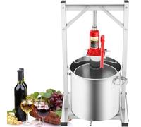 Presse à vin de fruits hydraulique, presse à pomme manuelle et broyeur pour cidre, capacité de 36 L, idéal pour la maison et les restaurants, facile à utiliser