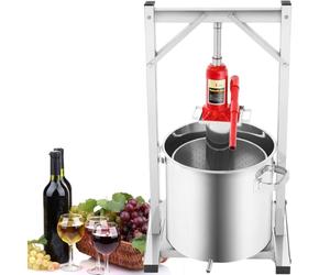Presse à vin de fruits hydraulique, presse à pomme manuelle et broyeur pour cidre, capacité de 36 L, idéal pour la maison et les restaurants, facile à utiliser