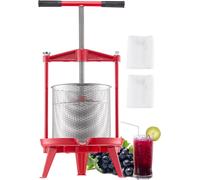 Presse à vin de fruits Presse manuelle Acier inoxydable 14L Moulin à pommes avec poignée en T