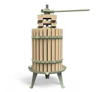 Presse à vin de fruits - Presse-pommes et raisins 100 % naturel/sain - Presse-agrumes manuel pour la cuisine - Panier en bois massif avec blocs - Presse-vin de cidre (certifié LFGB, robuste) (18 l)