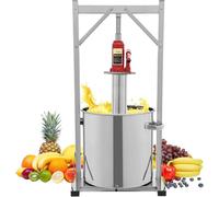 Presse à vin manuelle en acier inoxydable 12/22/36 L avec seau filtrant, extracteur de cric hydraulique 3T pour brassage maison, raisin, pomme
