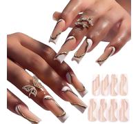 Presse Acrylique Artificielle D'amélioration 'ongles Carrés Longs Uniques Sur Des Outils 'application Conviviaux Inclus Bâton Sur Les Ongles Pour Les Femmes