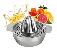 Presse-agrume Manuel en Inox 304, Extracteur de Jus Citron Lime Orange avec Système Anti-Graine, Portable Démontable Lavable Lave-Vaisselle, pour Maison Bar Camping (A)