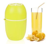 Presse Agrume Manuel Presse Citron, Forme de Citron Presse Fruit Manuel à Double Usage, Pressoir a Fruit pour Citrons/Limes/Oranges/Orange/Pamplemousse - Jaune