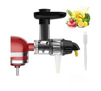 Presse-agrumes à mastication Compatible avec le batteur sur socle KitchenAid, fixation for presse-agrumes lent avec Tube en Silicone et brosse de nettoyage