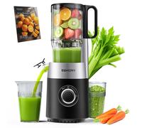 Presse-agrumes à pression froide avec triple système de filtre - arbre de remplissage de 135 mm-220W-Black-0.7L-pour fruits et légumes-99% produits de jus noir