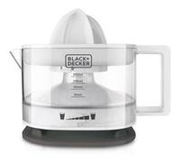 BLACK+DECKER BXCJ25E - Presse agrumes électrique 25W, double sens de rotation, 350 ml, filtre à pulpe réglable, rangement câble, amovible, blanc