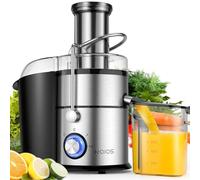 Presse-agrumes centrifuge KOIOS 1300 W, extracteur de jus avec goulotte d'alimentation extra large de 7,6 cm, moteur entièrement en cuivre, filtre plaqué titane, haut rendement, 3 vitesses, facile à