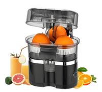 Presse-agrumes électrique, 400 ml, double bac à jus, utilisation intuitive, rendement en jus > 90%, compatible avec oranges, citrons verts et pamplemousses (noir).