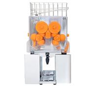 Presse-Agrumes Électrique Automatique en Inox Extracteur de Jus d'Orange Commercial 220V 120W Production 40% 22 Oranges Par Minute Câble de 1,8 m Robinet Seaux de Collection CHRD HORECA