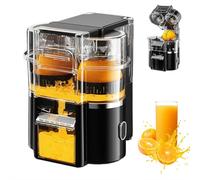 Presse-agrumes Électrique, Presse-agrumes Double de 500 Ml avec Moteur Haute Vitesse de 12 000 Tr/min, Presse-agrumes Lavable Au Lave-vaisselle pour Orange, Citron Et Pamplemousse black