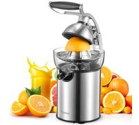 Presse-agrumes électrique puissant avec coque en alliage de zinc moulé sous pression, presse-agrumes de luxe avec deux cônes interchangeables pour oranges de toute taille