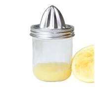 Presse-agrumes en acier inoxydable de qualité supérieure - Couvercle en acier inoxydable de 15,2 cm avec récipient en verre - Pour la maison, la cuisine, l'extérieur, les pique-niques, les fêtes, les
